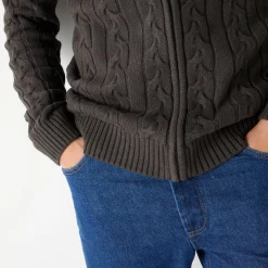 Trui En Vest<Blancheporte Vest met opstaande ritskraag en kabels antraciet