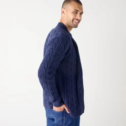 Trui En Vest<Blancheporte Vest met opstaande ritskraag en kabels marine