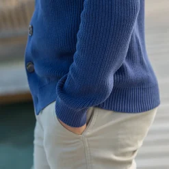 Trui En Vest<Blancheporte Vest met V-hals en knoopsluiting, patenttricot jeansblauw
