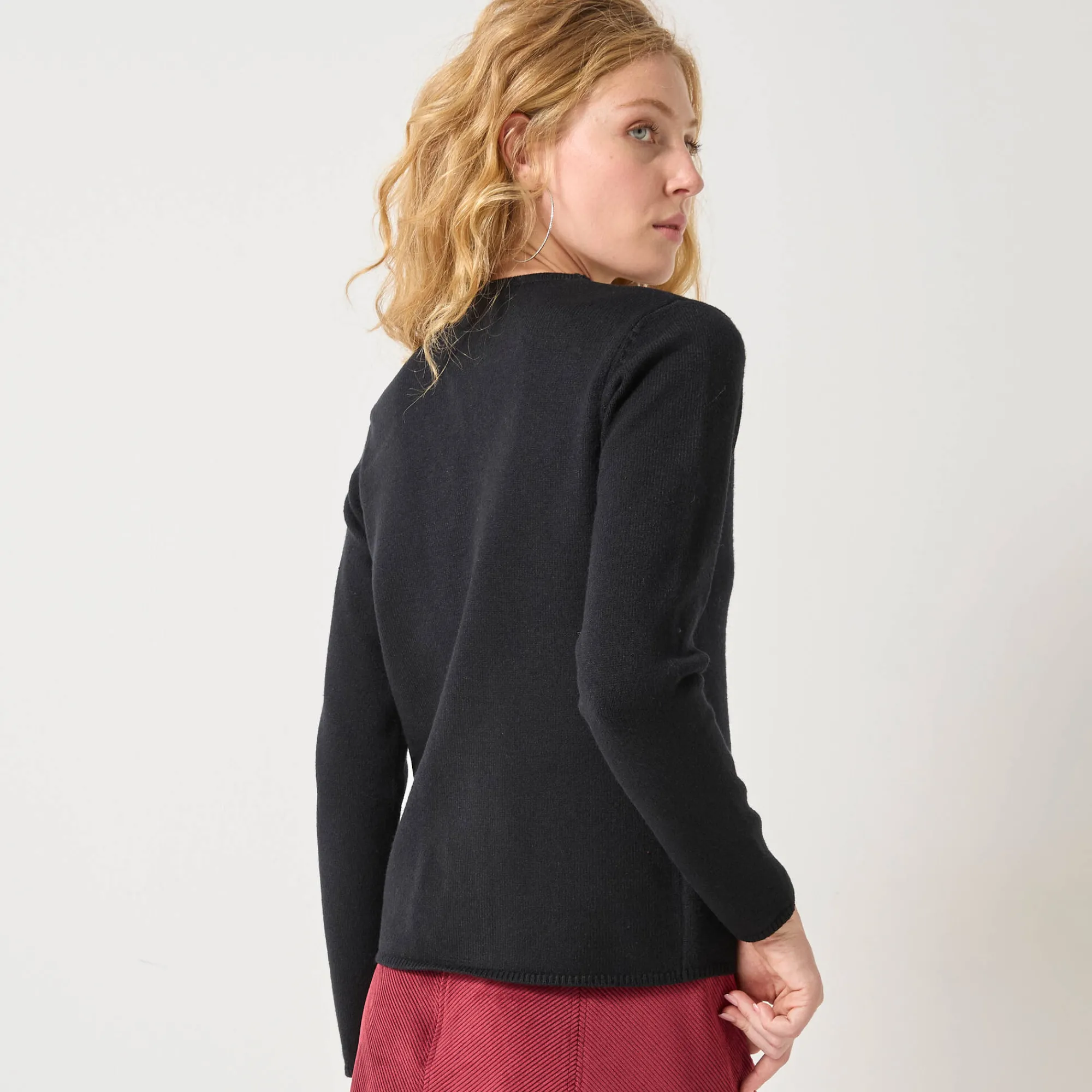 Feestoutfits Dames|Trui En Vest<Blancheporte Vest met V-hals, knoopsluiting en asymmetrische onderkant zwart