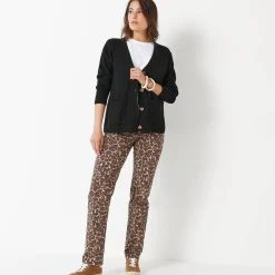 Trui En Vest<Blancheporte Vest met V-hals, ribtricot zwart
