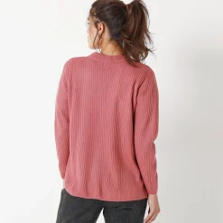 Trui En Vest<Blancheporte Vest met V-hals, ribtricot terracotta