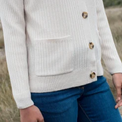 Trui En Vest<Blancheporte Vest met V-hals, ribtricot ecru
