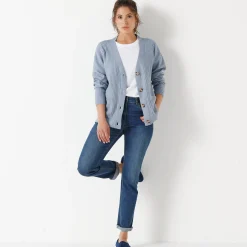 Trui En Vest<Blancheporte Vest met V-hals, ribtricot grijsblauw