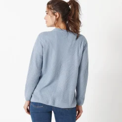 Trui En Vest<Blancheporte Vest met V-hals, ribtricot grijsblauw