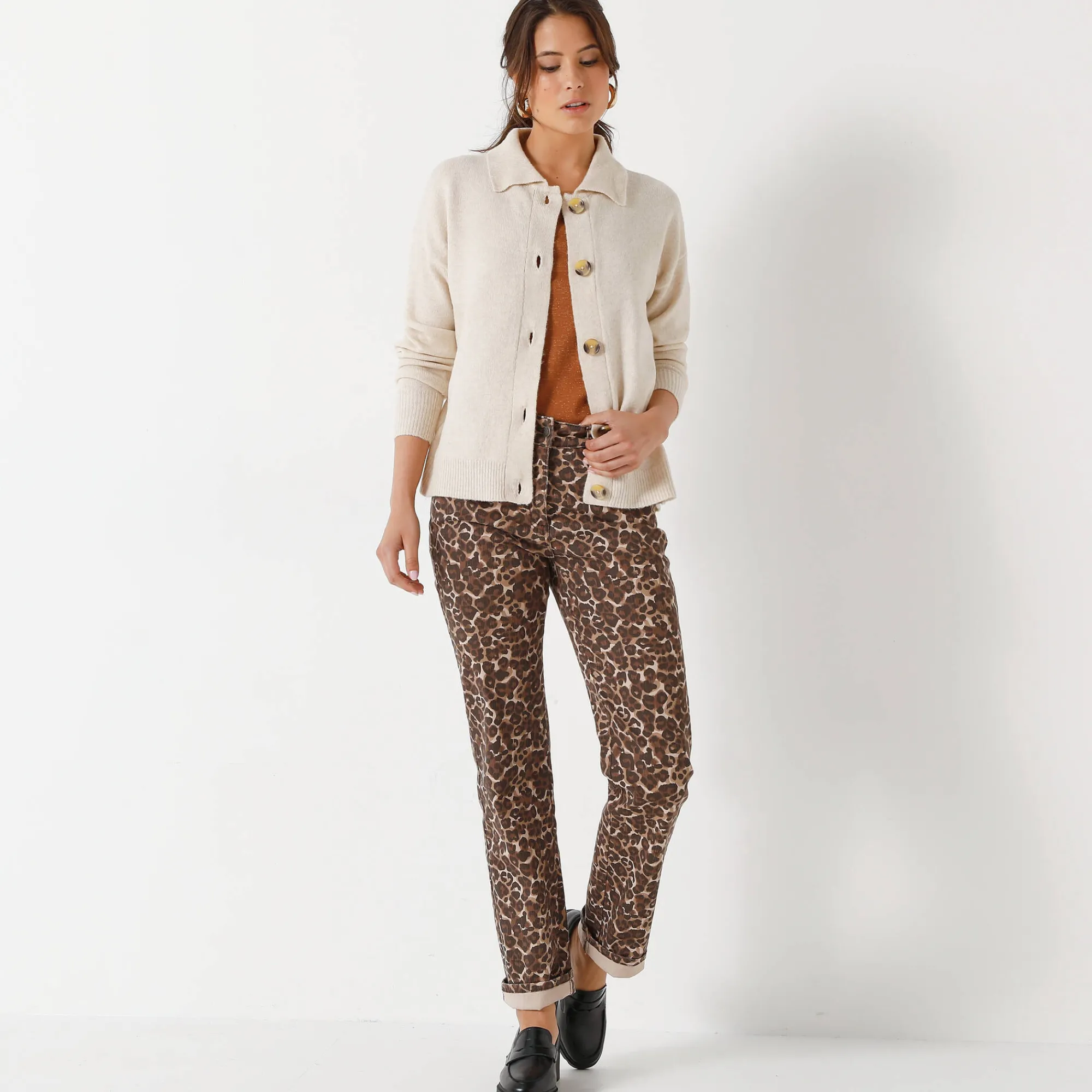 Trui En Vest<Blancheporte Vestjasje met knopen, gerecycleerd polyester(**) chiné beige