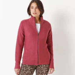Trui En Vest<Outdoor Collection Vets met rits, 30% wol violine