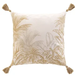Kussen<Blancheporte Vierkant kussen met tropische print naturel