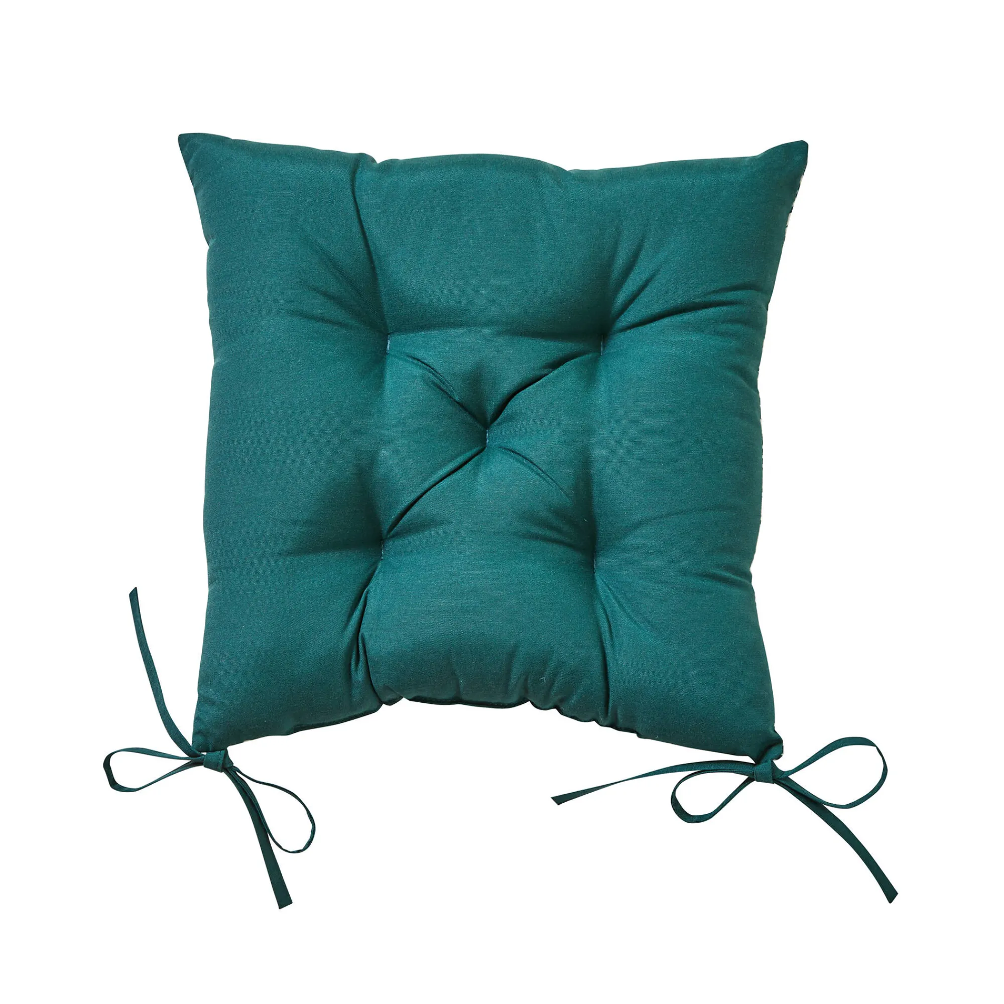 Stoelkussentje<Blancheporte Vierkant stoelkussentje met bladerenprint - set van 2 groen