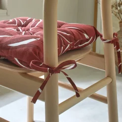 Stoelkussentje<Blancheporte Vierkant stoelkussentje met bladerenprint - set van 2 terracotta