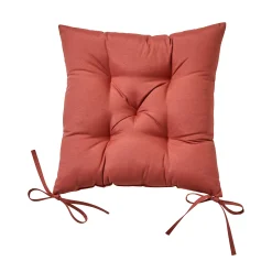 Stoelkussentje<Blancheporte Vierkant stoelkussentje met bladerenprint - set van 2 terracotta