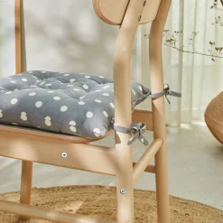 Stoelkussentje<Blancheporte Vierkant stoelkussentje met stippen - set van 2 grijs