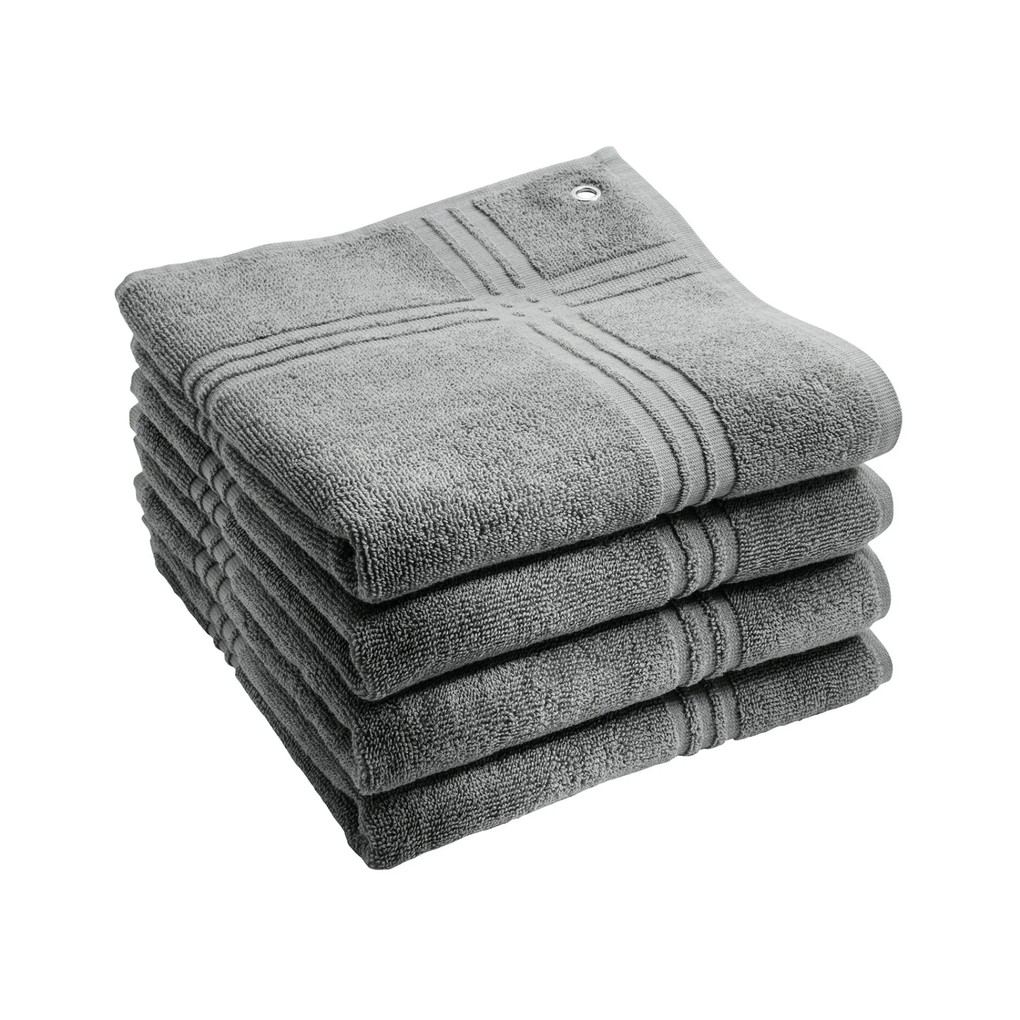 Droogdoek En Handdoek<Blancheporte Vierkante absorberende handdoek in badstof - set van 4 grijs