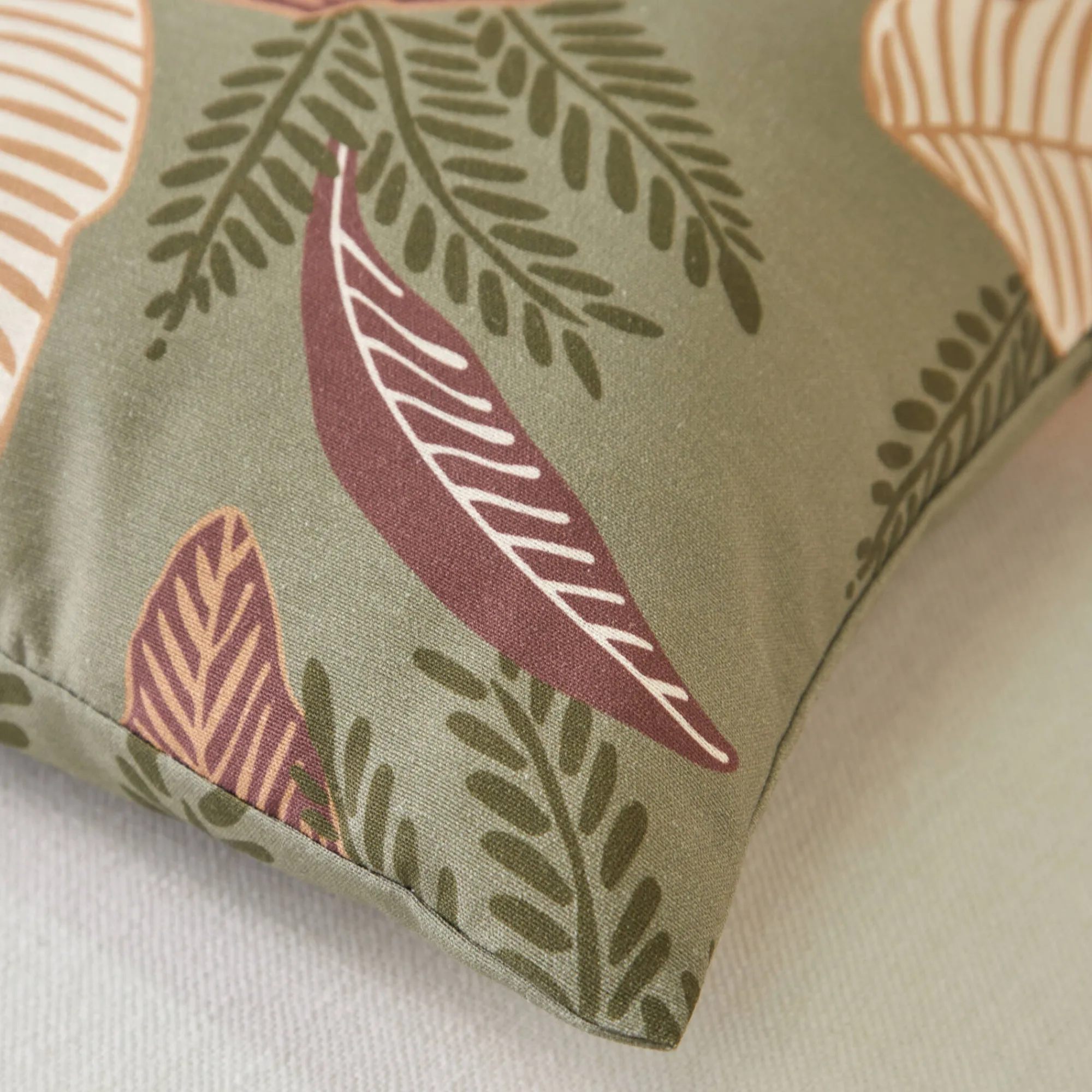 Kussenhoes<Blancheporte Vierkante kussenhoes met bladerenprint - set van 2 groen