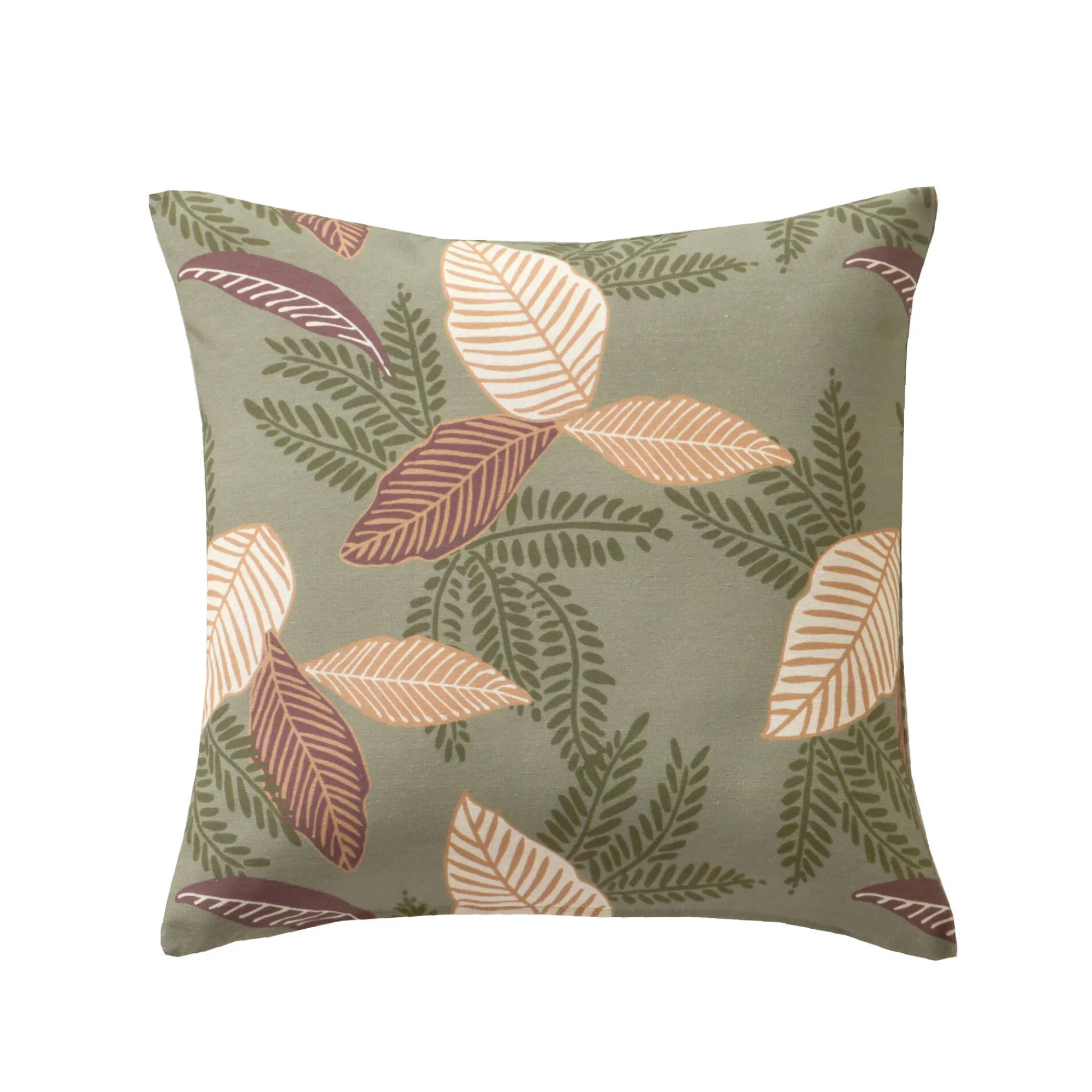 Kussenhoes<Blancheporte Vierkante kussenhoes met bladerenprint - set van 2 groen