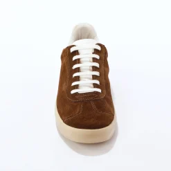 Baskets En Sneakers|Schoenen<Blancheporte Vintage sneakers in splitleer, gekleurd chocolade