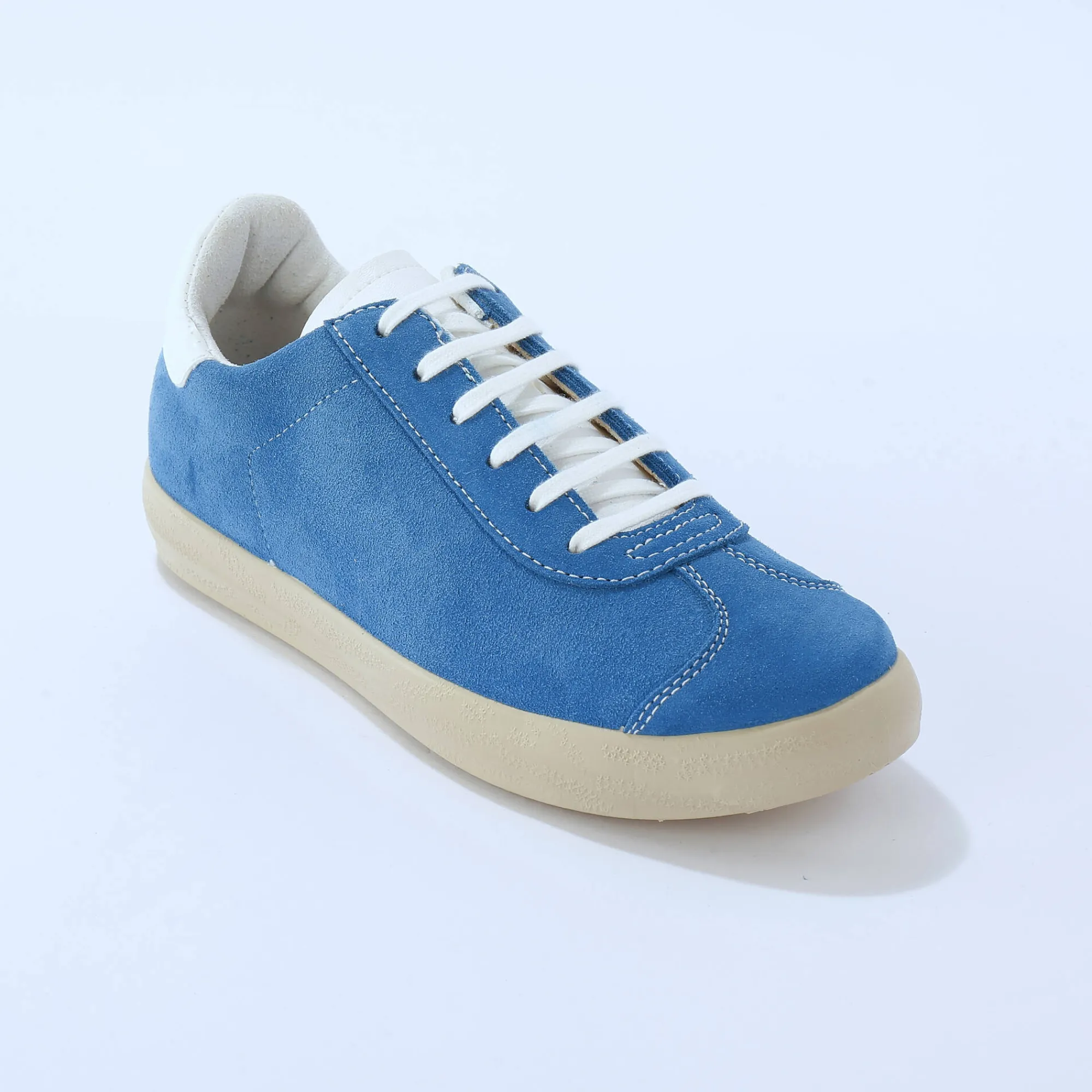 Baskets En Sneakers|Schoenen<Blancheporte Vintage sneakers in splitleer, gekleurd blauw