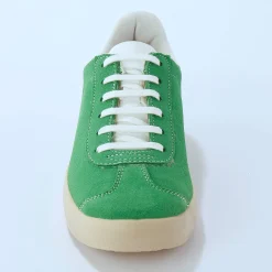 Baskets En Sneakers|Schoenen<Blancheporte Vintage sneakers in splitleer, gekleurd groen
