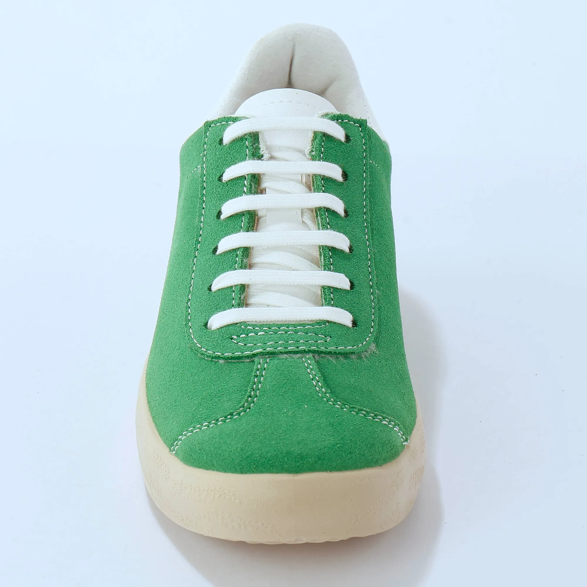 Baskets En Sneakers|Schoenen<Blancheporte Vintage sneakers in splitleer, gekleurd groen