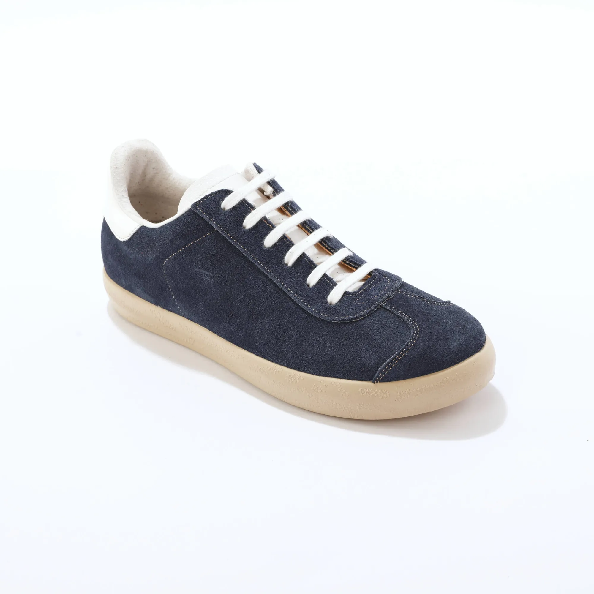 Baskets En Sneakers|Schoenen<Blancheporte Vintage sneakers in splitleer, gekleurd jeansblauw