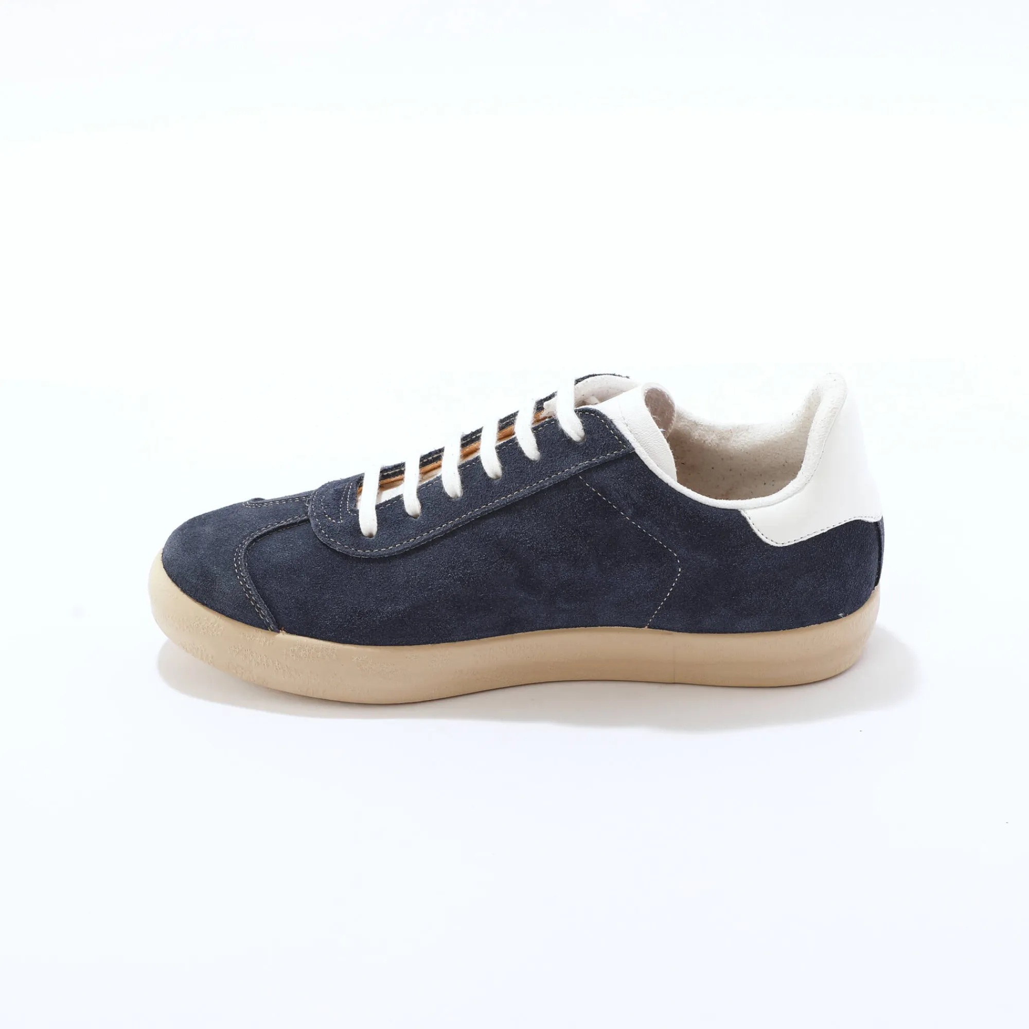 Baskets En Sneakers|Schoenen<Blancheporte Vintage sneakers in splitleer, gekleurd jeansblauw
