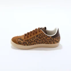 Baskets En Sneakers|Schoenen<Blancheporte Vintage sneakers in splitleer met luipaardprint bruin / zwart