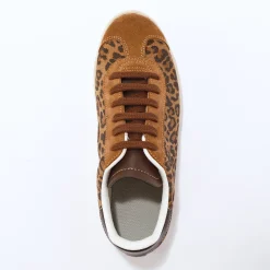 Baskets En Sneakers|Schoenen<Blancheporte Vintage sneakers in splitleer met luipaardprint bruin / zwart