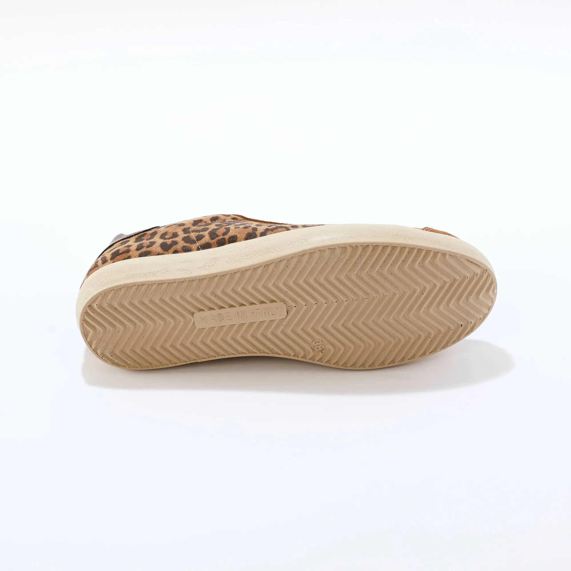 Baskets En Sneakers|Schoenen<Blancheporte Vintage sneakers in splitleer met luipaardprint bruin / zwart