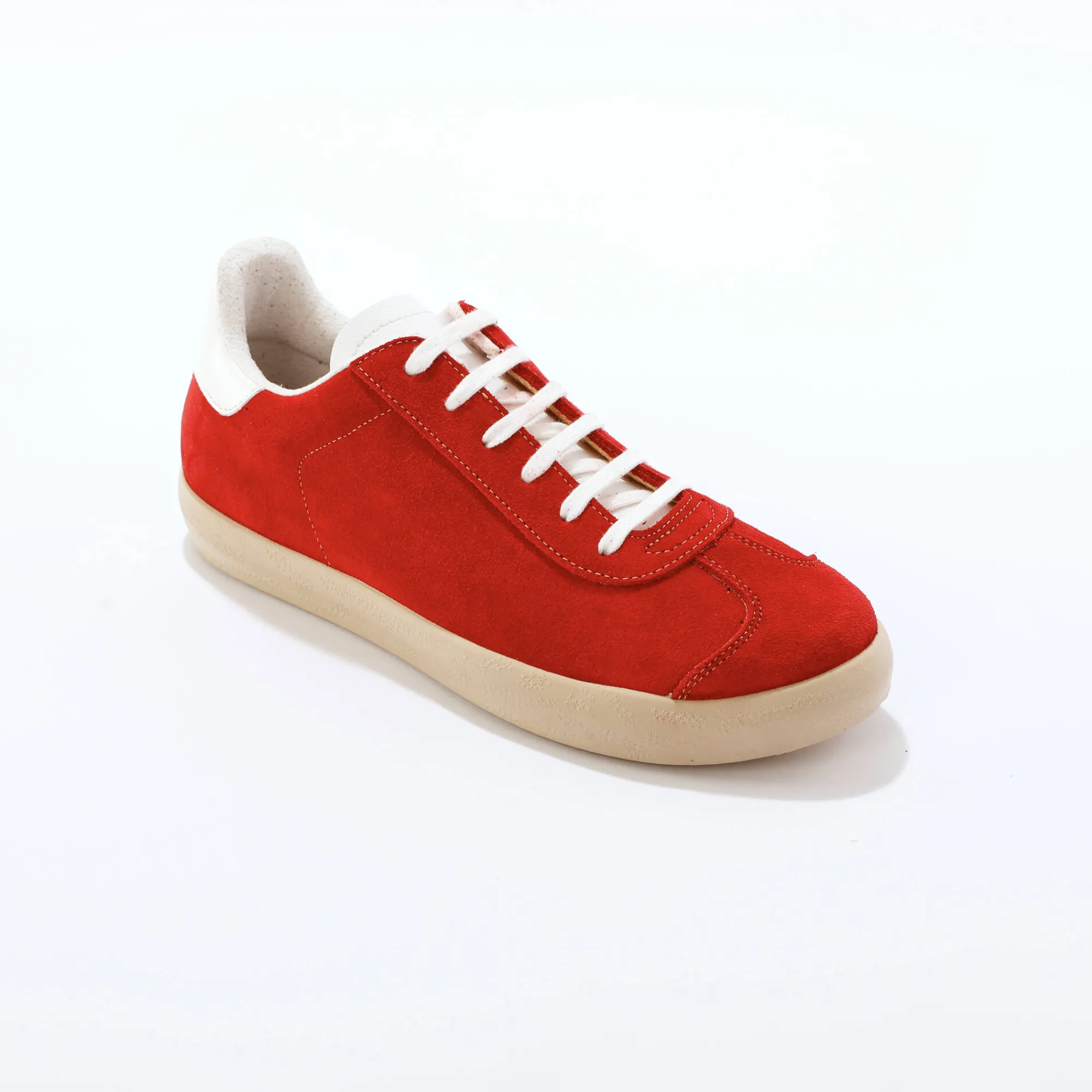 Baskets En Sneakers|Schoenen<Blancheporte Vintage sneakers in splitleer, gekleurd rood