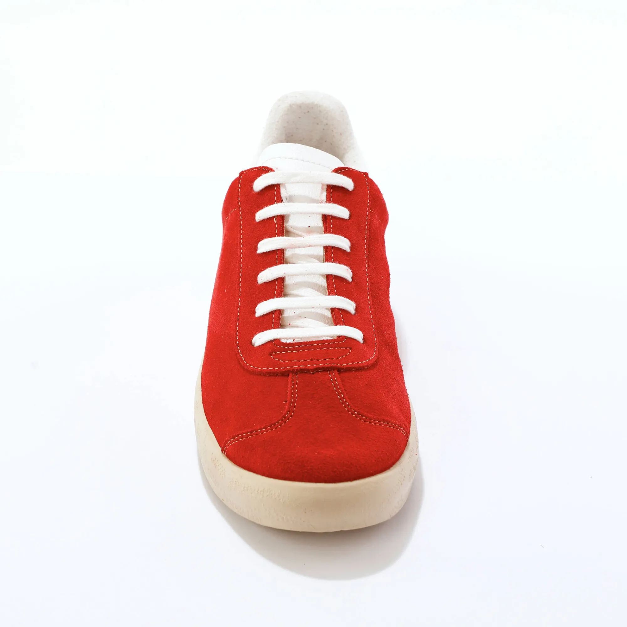 Baskets En Sneakers|Schoenen<Blancheporte Vintage sneakers in splitleer, gekleurd rood