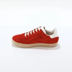 Baskets En Sneakers|Schoenen<Blancheporte Vintage sneakers in splitleer, gekleurd rood