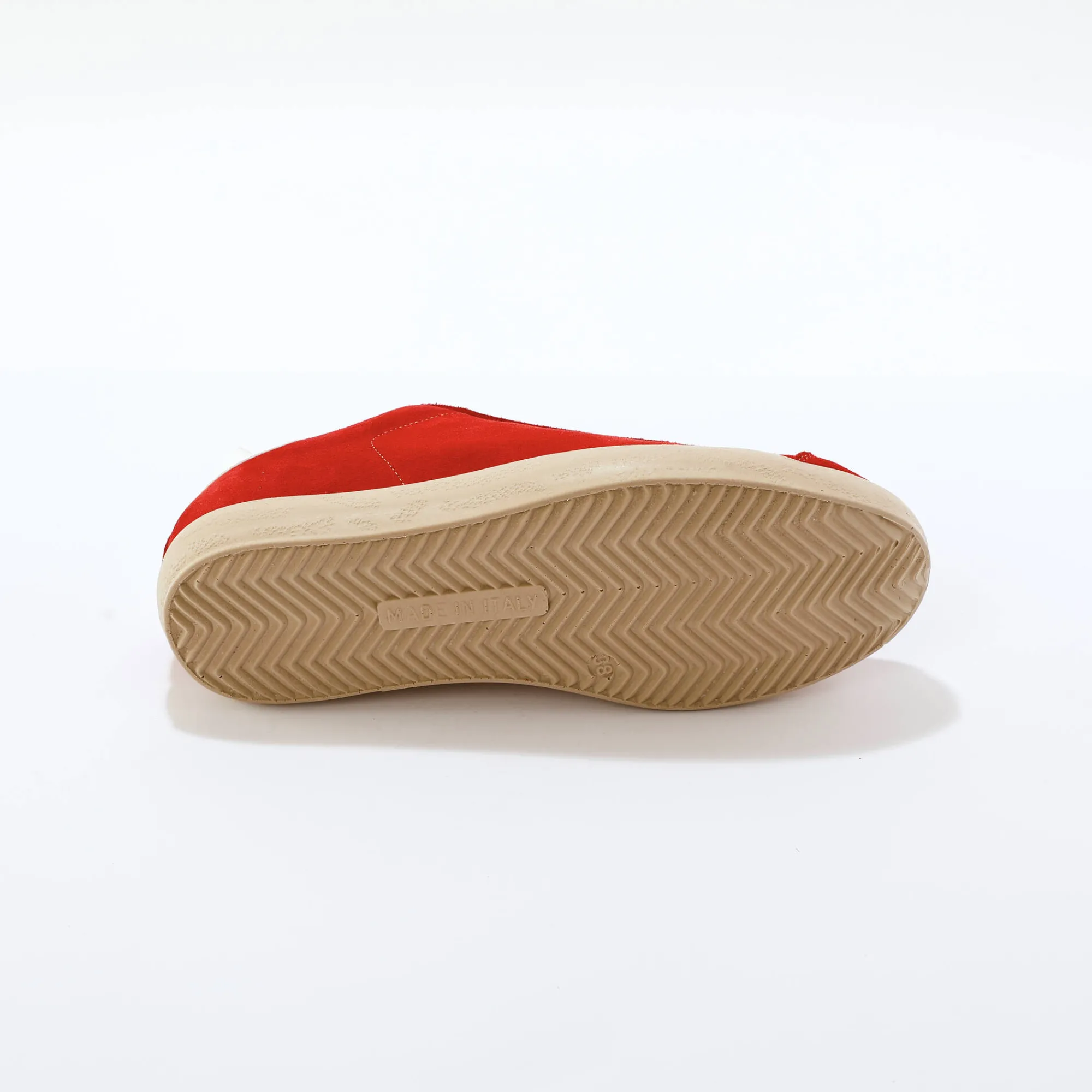 Baskets En Sneakers|Schoenen<Blancheporte Vintage sneakers in splitleer, gekleurd rood