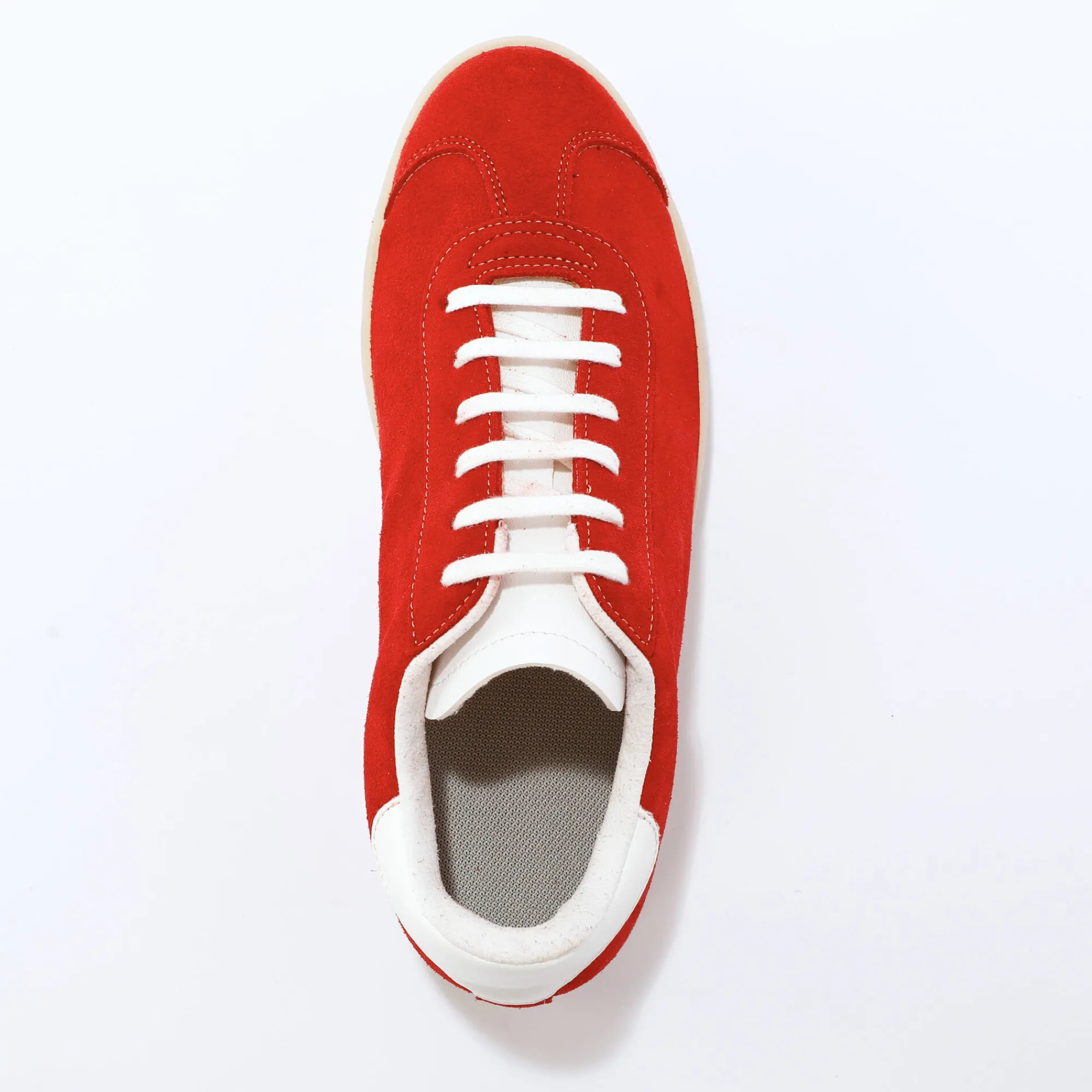 Baskets En Sneakers|Schoenen<Blancheporte Vintage sneakers in splitleer, gekleurd rood