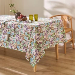 Tafellaken En Tafelloper<Blancheporte Vlekkenwerend tafellaken met bloemetjesprint wit / parma