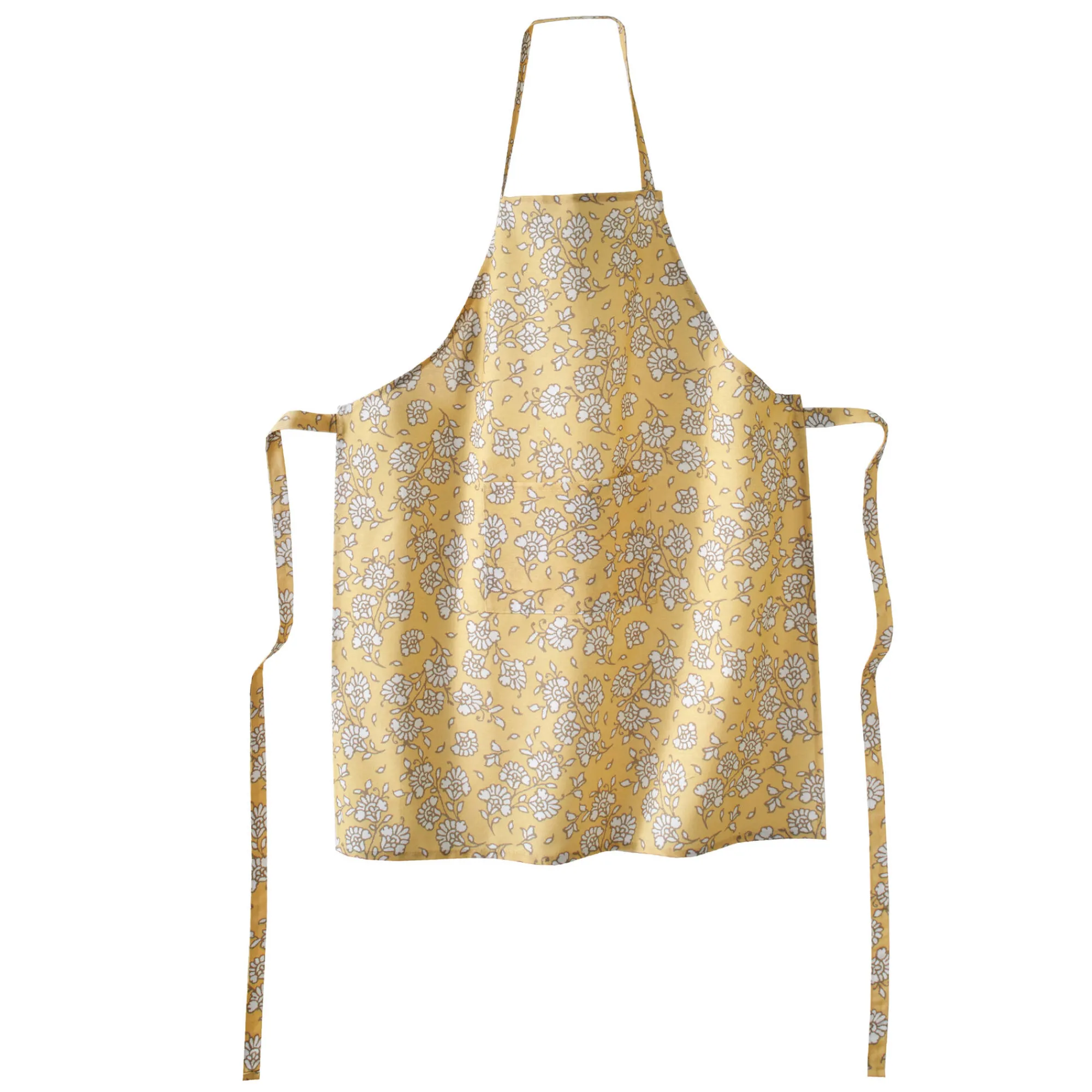 Schorten<Blancheporte Vlekwerende schort met Indiase bloemenprint geel / wit