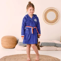 Badjas|Handdoek En Badlaken Kids<Colombine des petits Voetbal kinderbadjas met kap, katoenen badstof - 340 g/m² felblauw