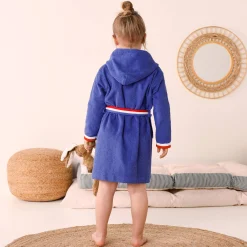 Badjas|Handdoek En Badlaken Kids<Colombine des petits Voetbal kinderbadjas met kap, katoenen badstof - 340 g/m² felblauw