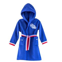 Badjas|Handdoek En Badlaken Kids<Colombine des petits Voetbal kinderbadjas met kap, katoenen badstof - 340 g/m² felblauw