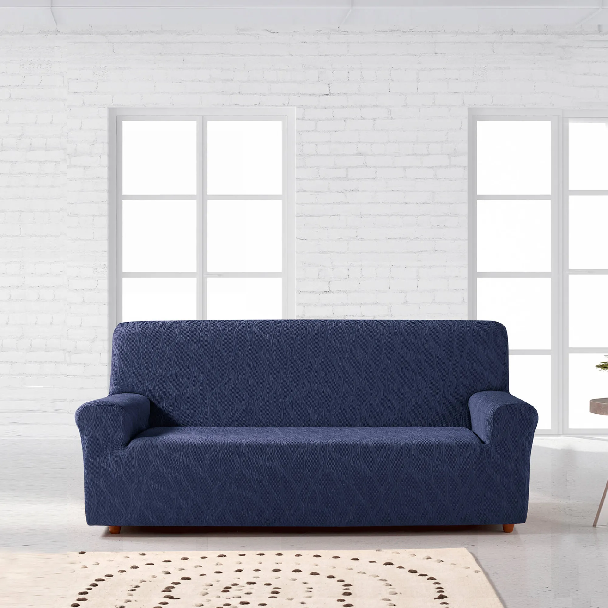 Zitbankhoes<Blancheporte Voorgevormde fauteuil- en zitbankhoes 'Alexia' blauw
