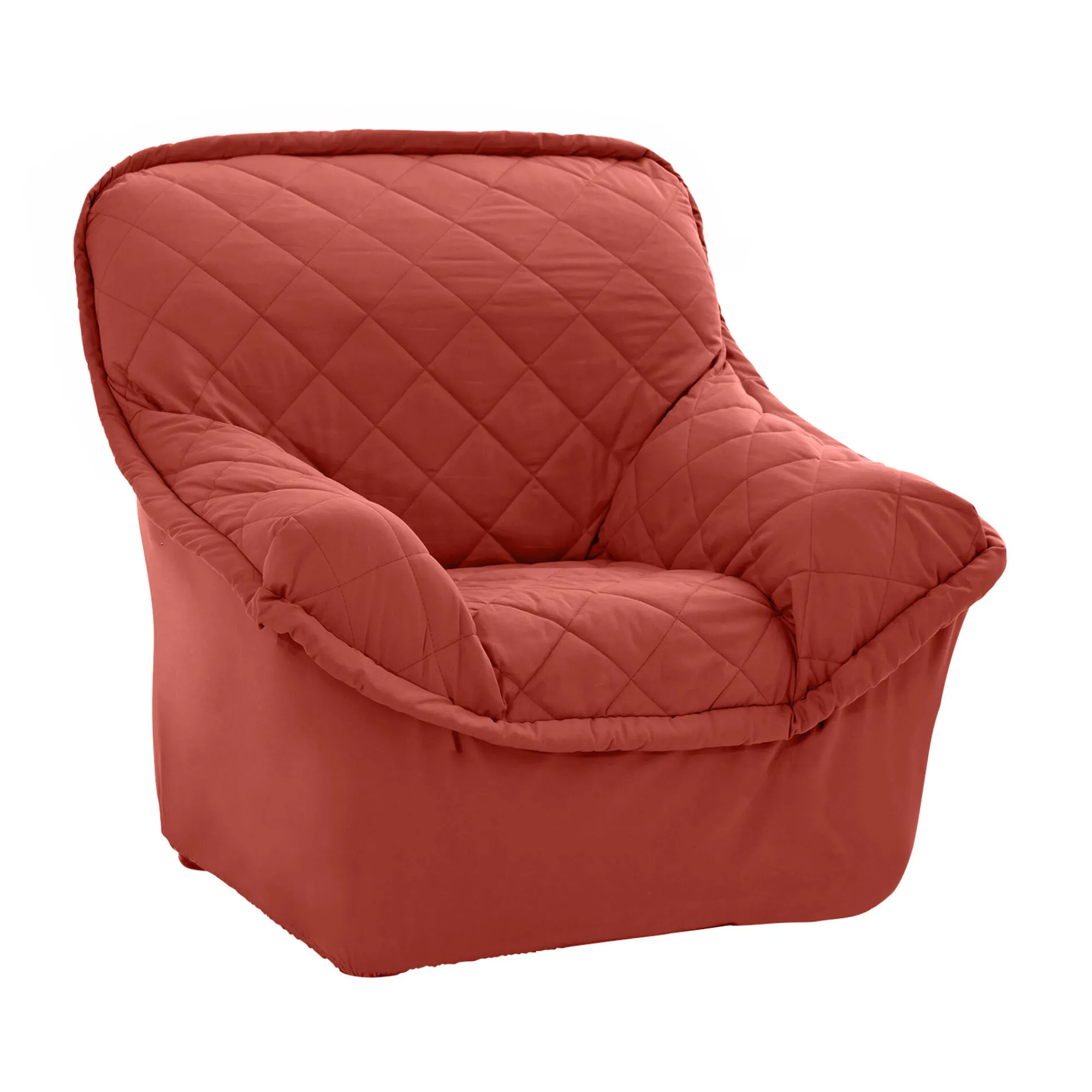 Zitbankhoes<Blancheporte Voorgevormde, gematelasseerde hoes - fauteuils en zitbanken terracotta