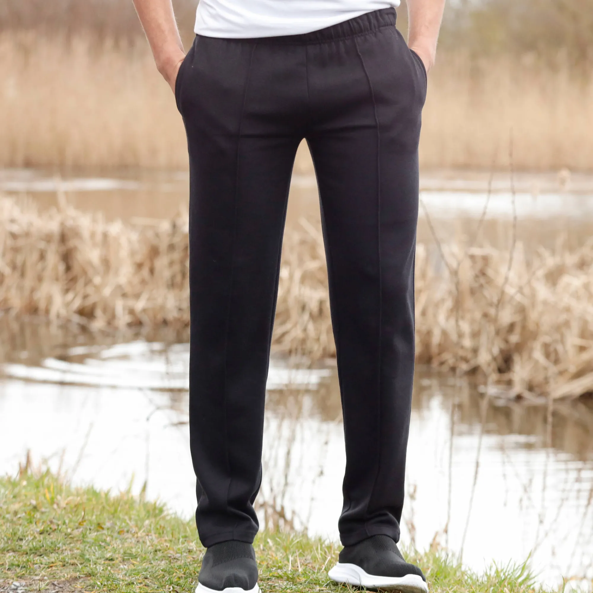 Broek<Blancheporte Vrijetijdsbroek in molton zwart