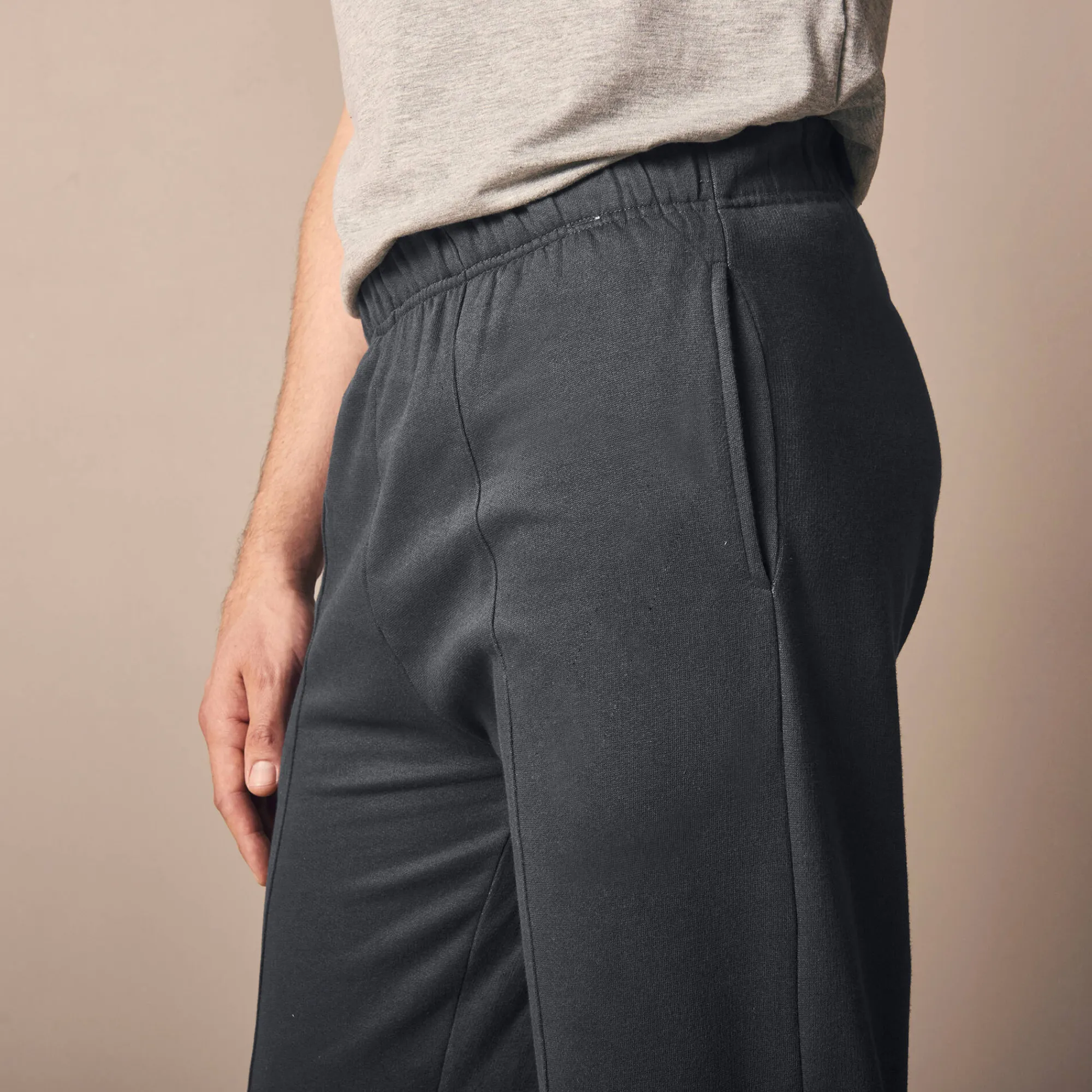 Broek<Blancheporte Vrijetijdsbroek in molton chiné antraciet