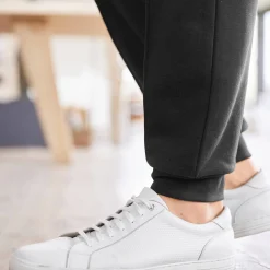 Broek<Blancheporte Vrijetijdsbroek in molton, aangetrokken pijponderkanten zwart