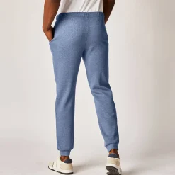 Broek<Blancheporte Vrijetijdsbroek in molton, aangetrokken pijponderkanten jeansblauw