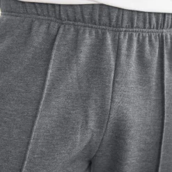 Broek<Blancheporte Vrijetijdsbroek in molton, aangetrokken pijponderkanten chiné antraciet