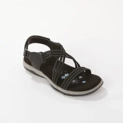Sandalen En Espadrilles|Schoenen<Blancheporte Wandelsandalen met elastische scratchriempjes zwart