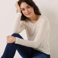 Thermisch Ondergoed<Blancheporte Warm T-shirt met lang mouwen in wolmix ecru