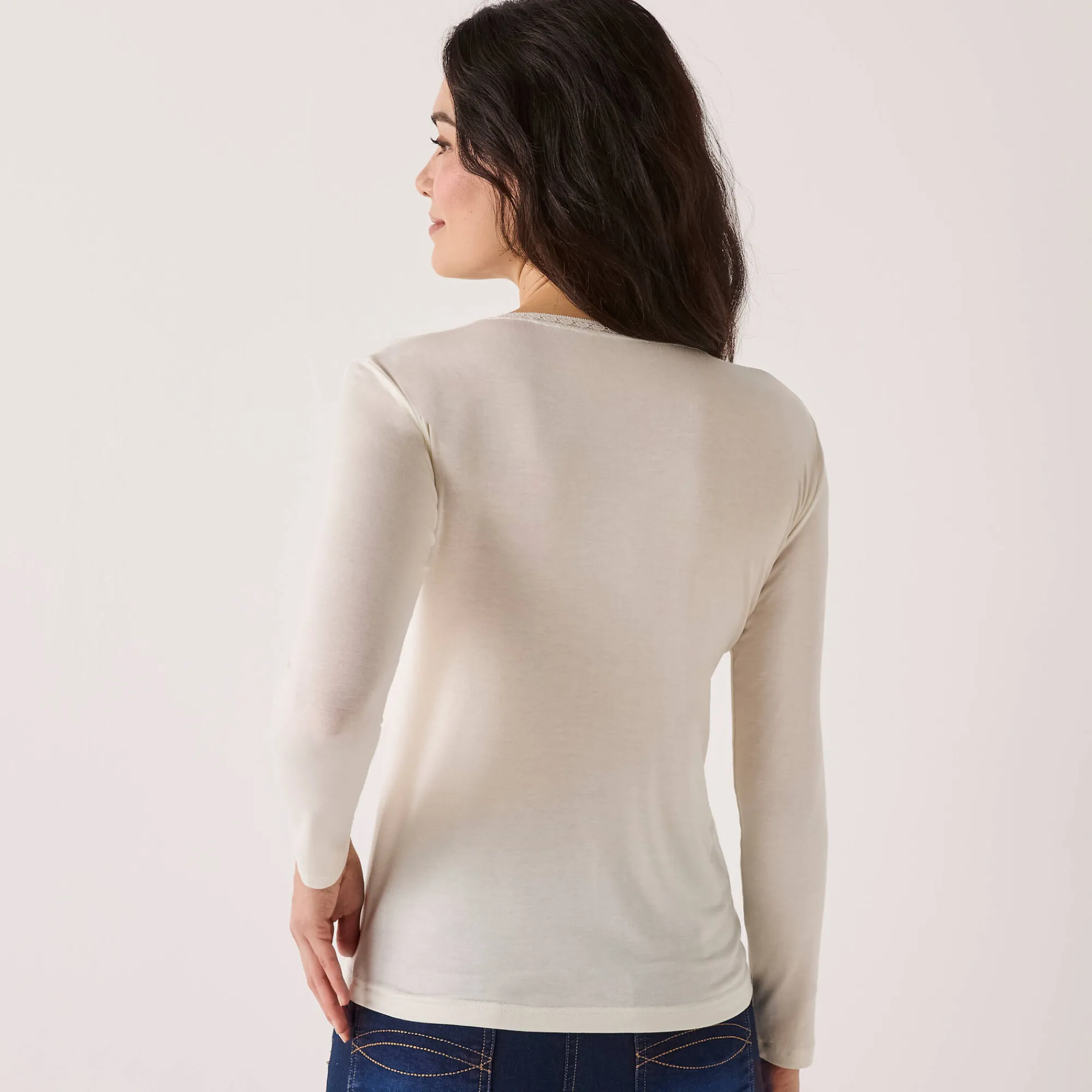 Thermisch Ondergoed<Blancheporte Warm T-shirt met lang mouwen in wolmix ecru