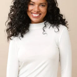 Thermisch Ondergoed<Blancheporte Warm T-shirt met lange mouwen en opstaande hals, in wolmengeling ecru