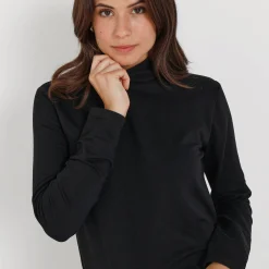 T-Shirt En Topje<Blancheporte Warm T-shirt met lange mouwen, opstaande kraag zwart